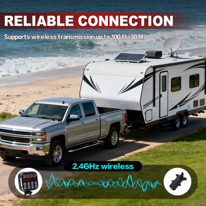 2Pcs Wireless Trailer Lights, Adjustable Magnetic LED Trailer Lights with Fixing Ropes, Rechargeable Tow Tail Light Kit for Trucks, Boats, RVs, Campers, IP67 Waterproof