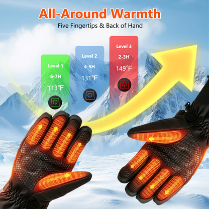 Rechargeable Heated Gloves for Men Women Touchscreen for Hand Warmers Heater Cold Winter Gloves,Snowmobile Camping Cycling Skiing Hiking Working(Without Bayyery)