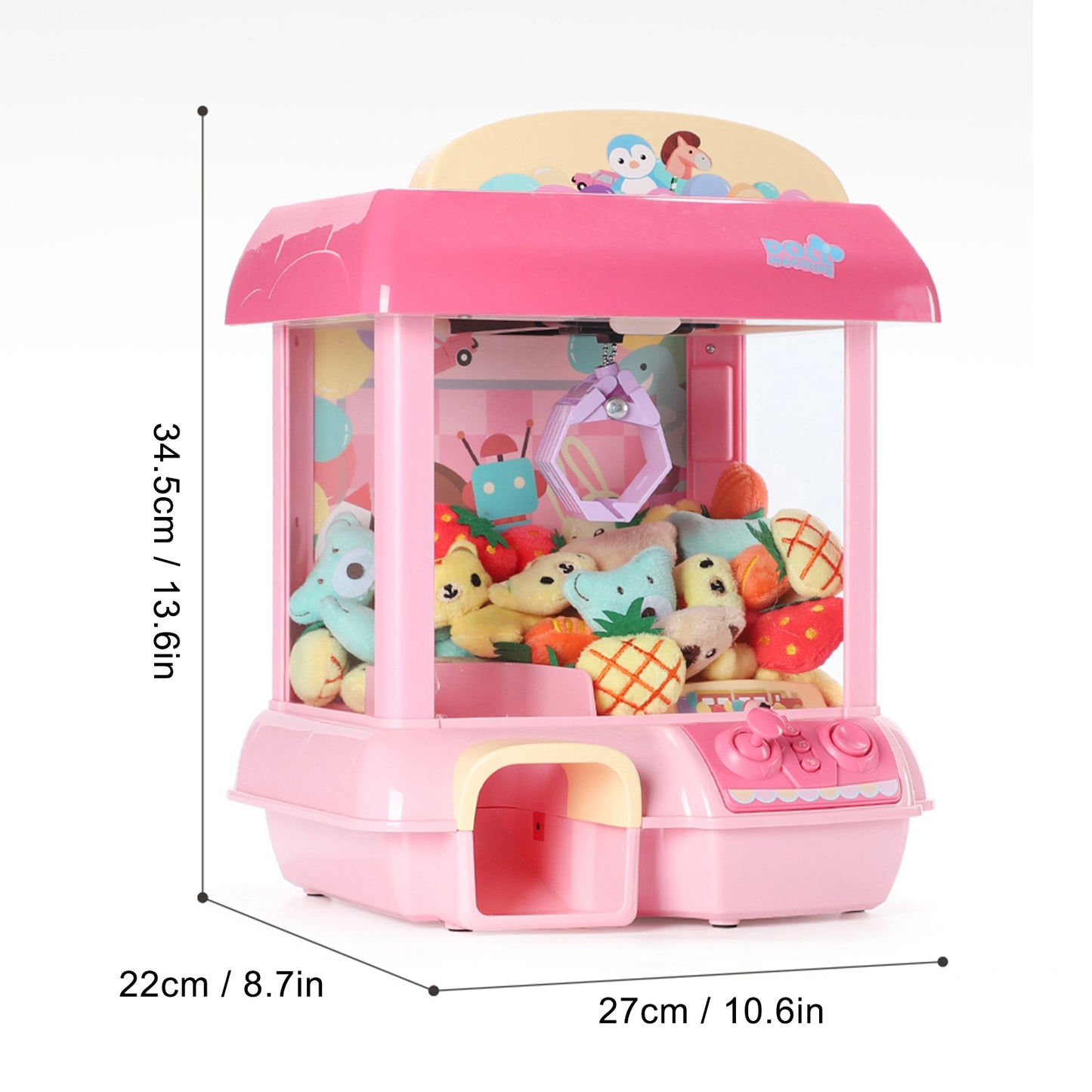 Vending Prize Machine Dispenser with LED Light & Adjustable Sound, Automatic Claw Machine, Christmas Birthday Gift for Boys Girls Age 3+ Exercise Hand-Brain