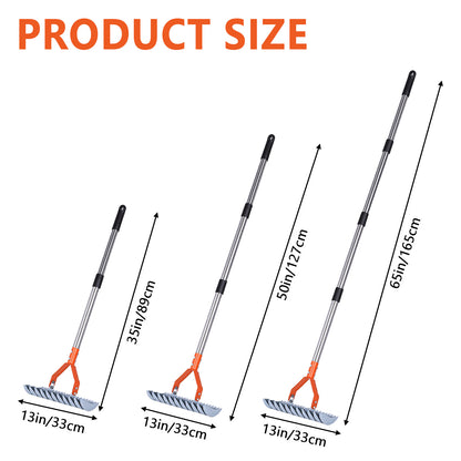 13-Inch Lawn Thatching Rake, Robust Dethatcher Rake, Efficient Steel Metal Rake with Handle, Versatile Grass Grooming Rake for Cleaning Dead Grass, Yard Garden Durable Soil Rake