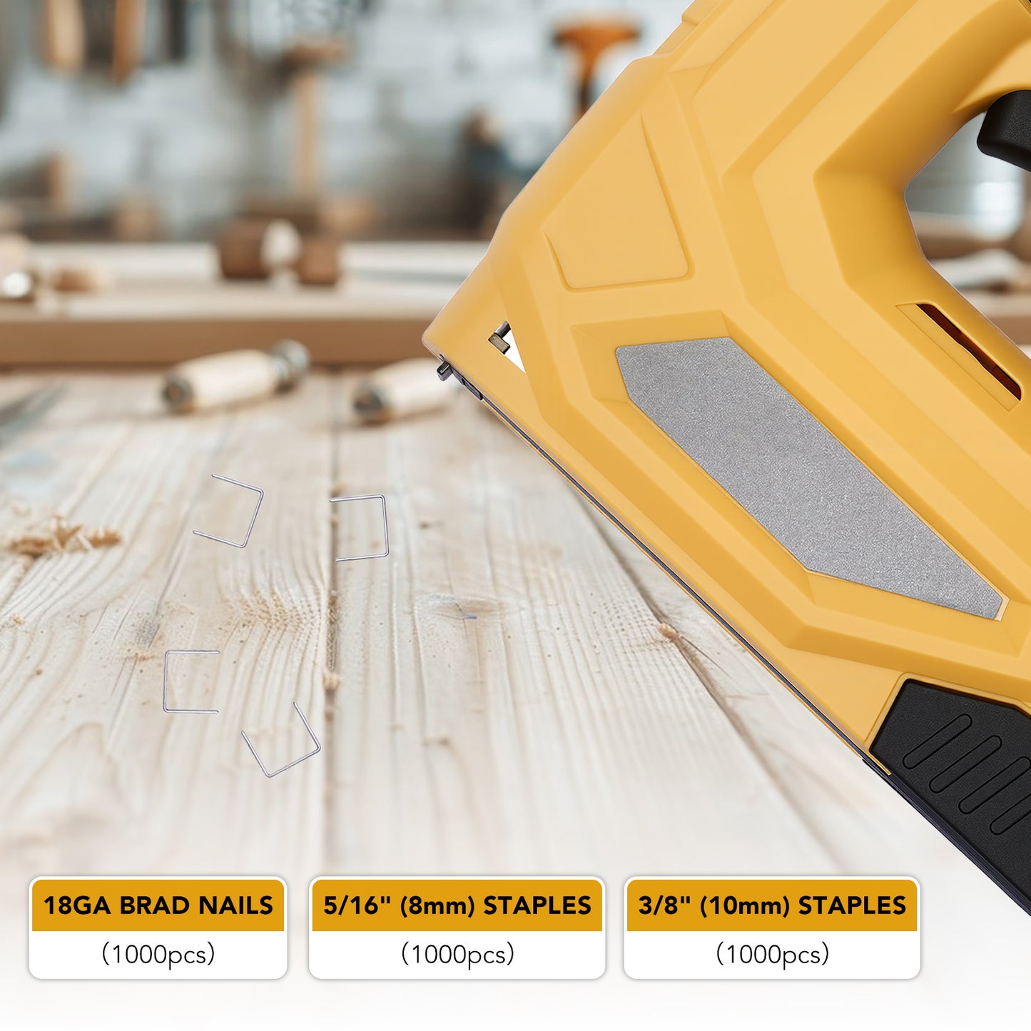 Electric Staple Gun, 2 in 1 4.2V Cordless Staple Gun/Brad Nailer with 3000 Staples & Nails, Cable Staple Gun with USB Charger for Wood, Upholstery, Carpentry, Crafts, DIY