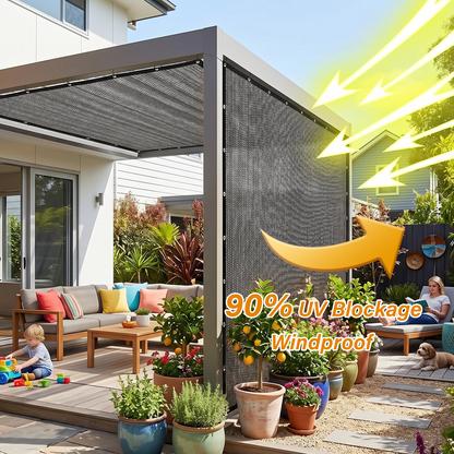 90% Shade Cloth, Dog Kennel Shade Cover, 13 x 16.4 FT Sturdy Durable Sunblock Shade Mesh Tarp with Grommets for Patio Plants Greenhouse Chicken Coop Porch