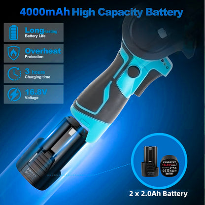 Mini Chainsaw 4-Inch Cordless Electric Portable Chainsaw With Safety Lock, One-Hand Lightweight, Pruning Shears Chainsaw For Tree Branch Wood Cutting (Chainsaw+ 2 X 2.0Ah Batteries+ 2 X Chains)