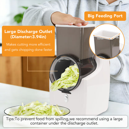 Cordless Electric Vegetable Slicer, Automatic Cheese Shredder with 4 Changeable Blades,Electric Cheese Grater for Cheese, Fruits, and Vegetables