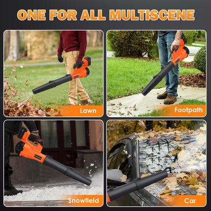 Cordless Electric Leaf Blower 20V 800CFM 160MPH, 6 Speeds Brushless Motor With 2 X 4.0Ah Batteries & Fast Charger For Patio Cleaning, Lawn Care, Blowing Leaves And Dust