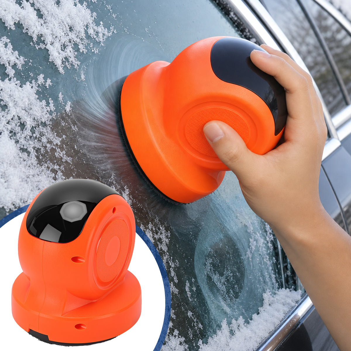 Cordless Electric Handheld Ice Scraper, Electric Snow Scraper for Window, 3 in1 Rechargeable Windshield Snow Remover, Electric Cleaner and Polisher for Car