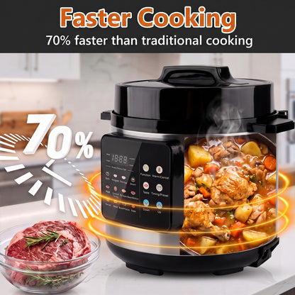 6.5 Quart Electric Pressure Cooker, 16-in-1 Multi Cooker Rice Cooker Slow Cooker Sauté Steamer, Non-Stick Pot