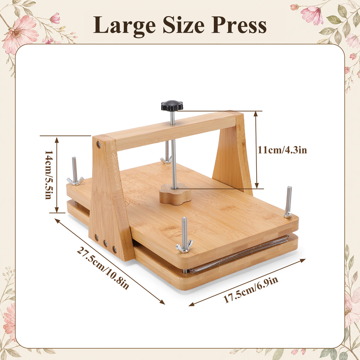 Wooden Flower Press Kit 10.8" x 6.9" Modular Layer Plant Press for Dried Flowers Plant Preservation for DIY Arts Dried Flowers Craft Tool