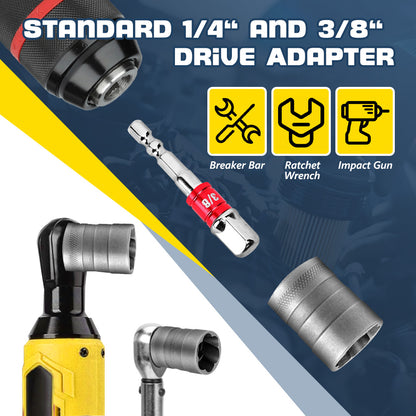 Upgrade Bolt Extractor Set, 32 Pieces Impact Bolt & Nut Remover Set with 1/4in 3/8in Adapter and Exhaust Rod