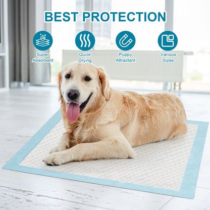 Puppy Pads Training Pads, Large, 17.72 in x 23.62 in, 100 Count Disposable Dog Pee Pet Pads