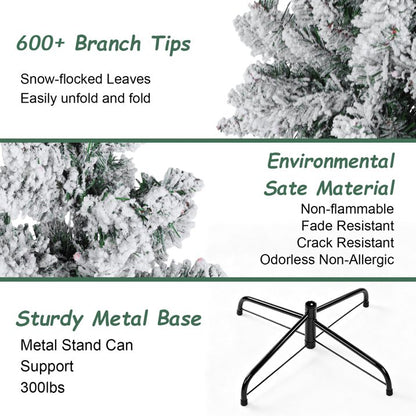 6ft Pencil Christmas Tree, Artificial Slim White Christmas Tree with 436 PVC Needles & Folding Metal Stand, Unlit Xmas Tree for Home Office Shops Hotels Decoration