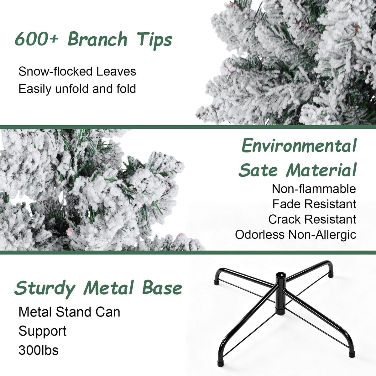 7ft Pencil Christmas Tree, Artificial Slim White Christmas Tree with 436 PVC Needles & Folding Metal Stand, Unlit Xmas Tree for Home Office Shops Hotels Decoration