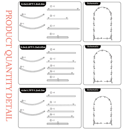 LHCER Set of 3 Metal Wedding Arch Backdrop Stand, Elegant Gold Arched Frames (4FT/5FT/6FT) for Wedding, Birthday Party, Bridal Shower,Ceremonies, Anniversaries, Graduation Décor