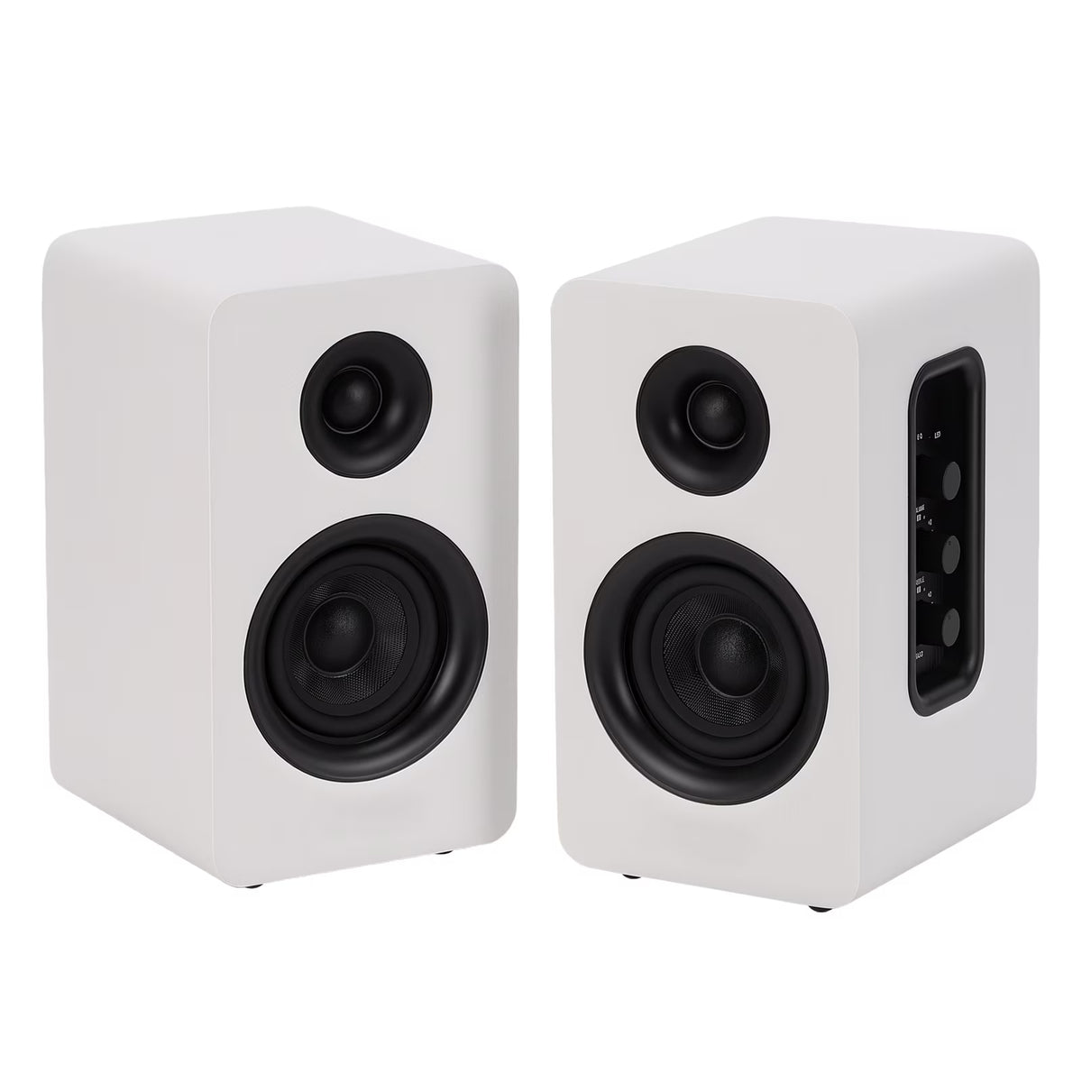3" Active Bluetooth 5.0 Bookshelf Speakers, 80W Carbon Fiber Speaker Unit - Built-in 24bit DAC Dynamic 3D Surround Sound 2.0 Computer PC Monitor Gaming (Pair, White)