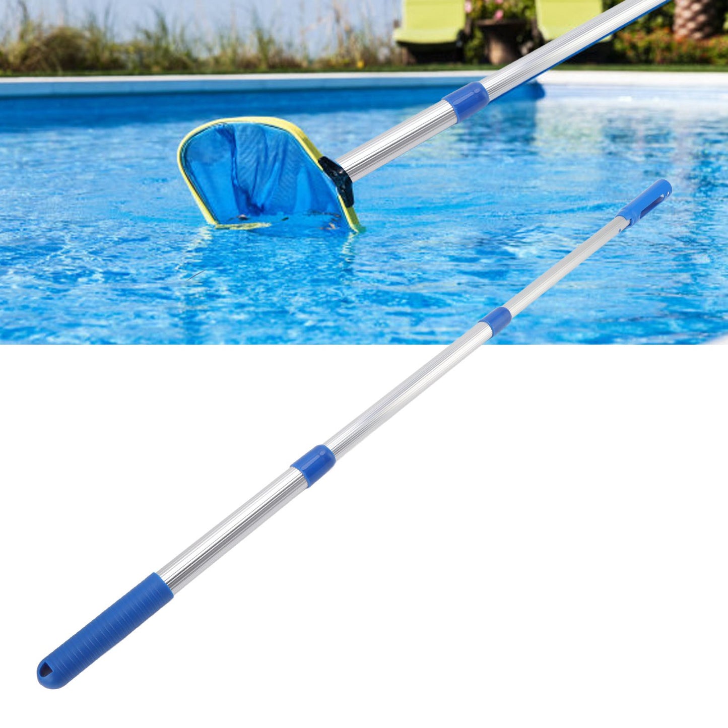 Telescopic Pole, Swimming Pool Pole Non Deformation Easy To Install 3 Section For Skimmer For Pool