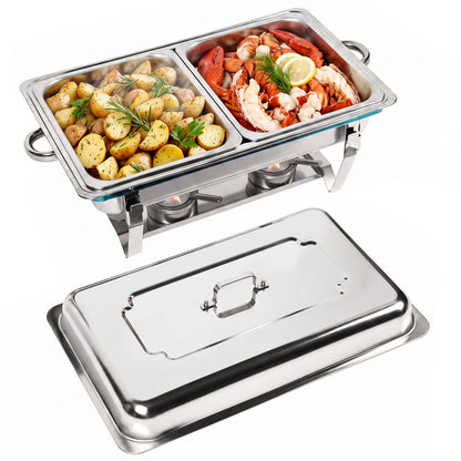 Chafing Dishes Buffet Set –11.6QT Stainless Steel Chafers for Catering & Buffet Warmers with Lids for Serving Food Warmer & Chafers Servers Sets