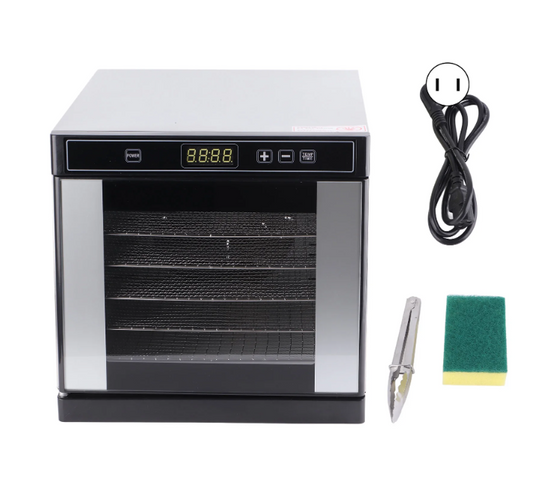 6 Layers Stainless Steel 600W Food Dehydrator with Timer and Temperature Settings,Dehydrators for Fruit Vegetable Meat Pet Snack