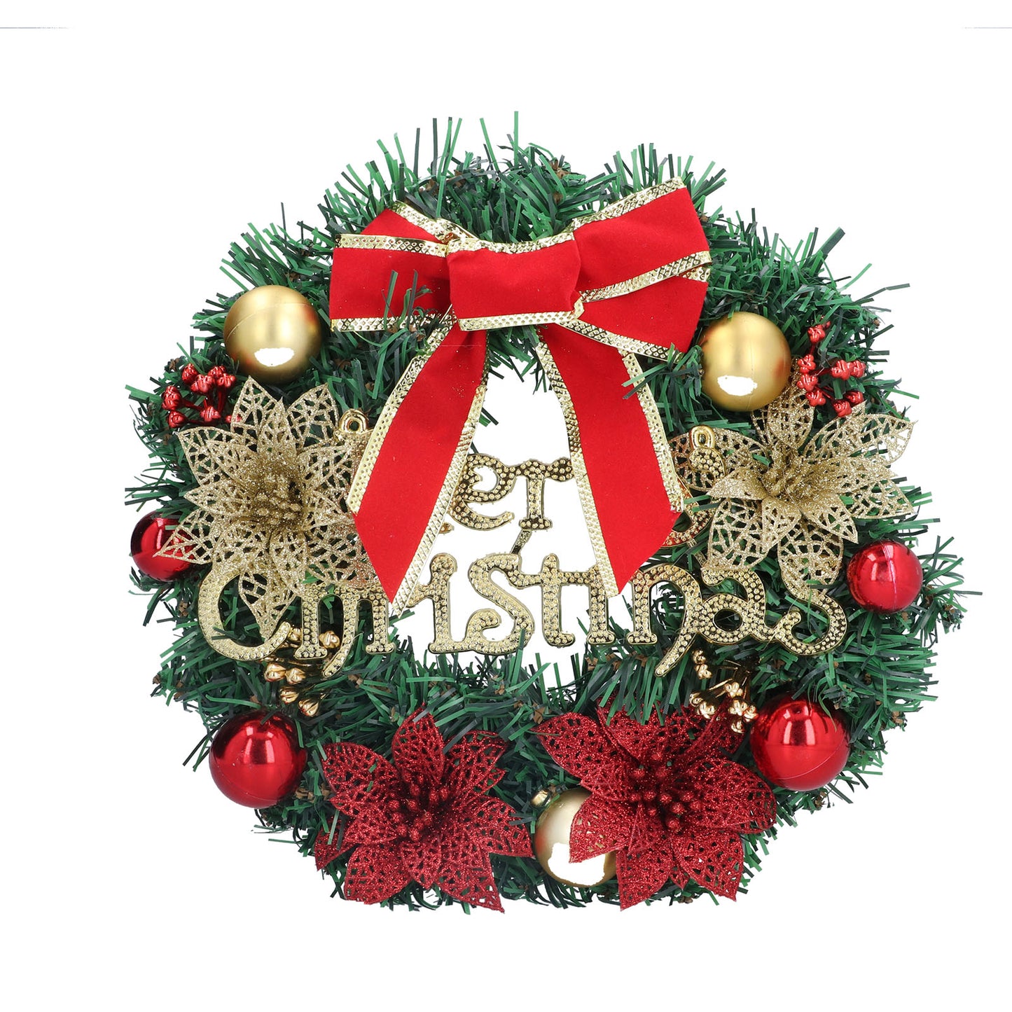Christmas Garland Simulation Wreath for Living Room Bedroom Office Front Door Window