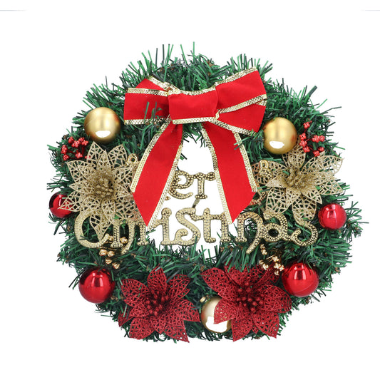 Christmas Garland Simulation Wreath for Living Room Bedroom Office Front Door Window