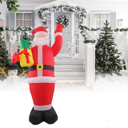 8FT Christmas Inflatables Decorations Santa Claus With Candy Gift Bag, Blow-Up Yard Christmas Decor With LED Lights Display