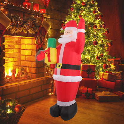 8FT Christmas Inflatables Decorations Santa Claus With Candy Gift Bag, Blow-Up Yard Christmas Decor With LED Lights Display