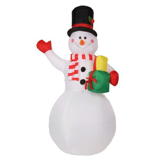 Height Inflatable Snowman Christmas Decorations Blow Up Snowman with Rotating Colored LEDs