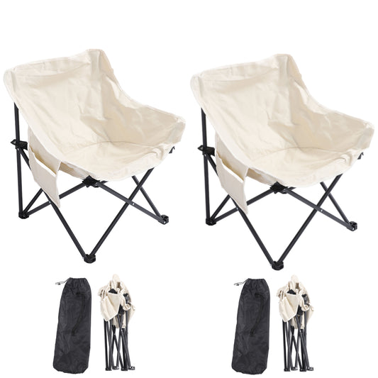2 Pack Compact Backpacking Chair Folding Camping Chair With Side Pocket Loading Capacity 440lbs for Hiking Camping Fishing