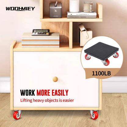 Furniture Lifter,Furniture Movers with 4 Wheels,Carbon Steel Panel Heavy Duty Dolly,360° Rotatable Rubber Universal Wheels,Maximum Load 1100LBS (Black, 4.2x3.9 in)