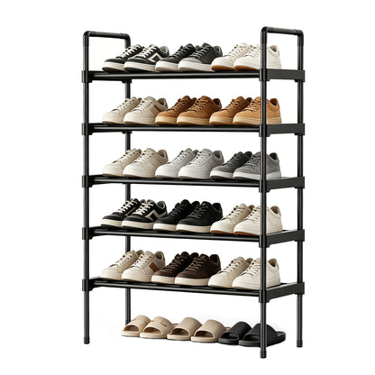 5 Tiers Shoe Rack, Stackable Shoe Organizer Storage for Shoe and Boot, Shoe Shelf for Closet, Entryway, Dorm, Garage,Black