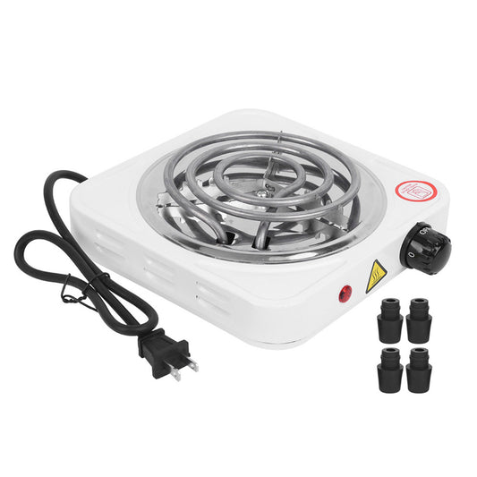 Electric Hot Plate for Cooking, 1000W Stainless Steel Electric Stove Burner with 5 Level Temperature Control, Portable Stove for Home Dorm Office Kitchen Camping Single Burner Electric Cooktop, White