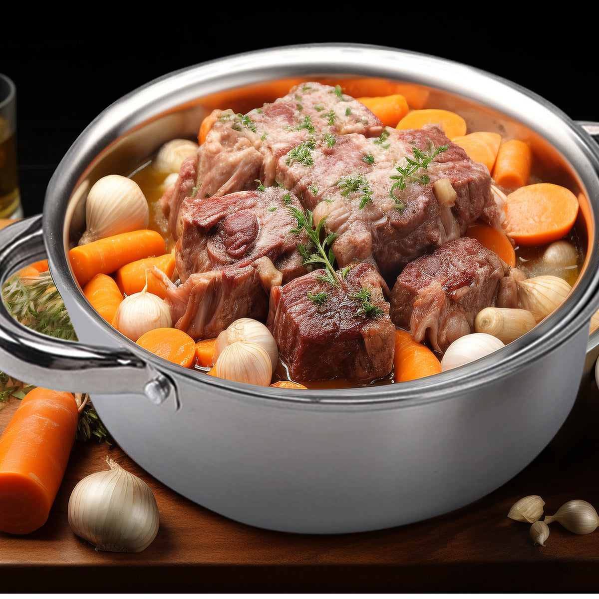 10pcs Stainless Steel Pots Kitchen Cookware Set Saucepan with Glass Lid Stockpot Soup Pot with 2 Ear Handle for Cooking Dishwasher Safe