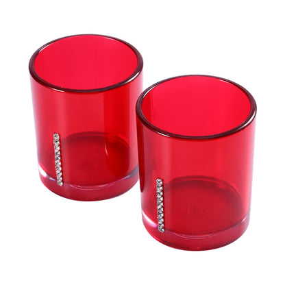 Garosa Red Bathroom Accessories, Acrylic Bathroom Accessories Set With Bath Cup Bottle Toothbrush Holder Soap Dish 5PC/Set For Hotel Home Bathroom Use