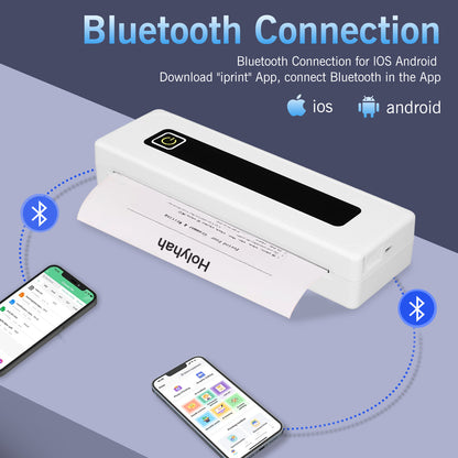 Portable Printer for Travel, Bluetooth Thermal Printer Supports 8.5" x 11" US Letter & Legal A4 Paper, Inkless Wireless Mini Printer Compatible with Android iOS Phone with 1 Rolls of Thermal Paper