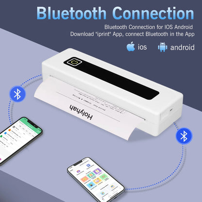 Portable Thermal Printer, Mobile Bluetooth Inkless Printer for Travel Home Use, Support US Letter/A4/8.5"x11" Thermal Paper, Compatible with Android iOS Phone & Laptop