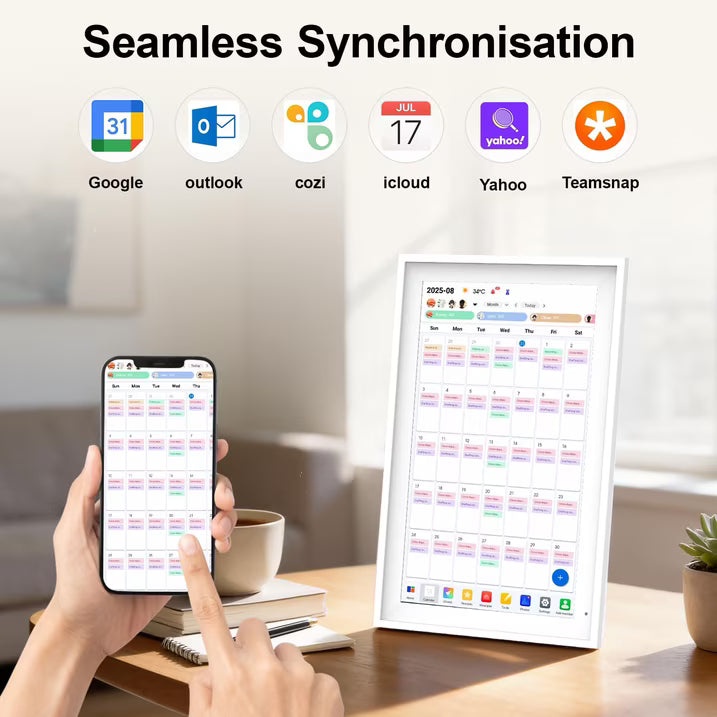 15.6 inch Wall Planner Digital Calendar & Chore Chart, WiFi Smart Touchscreen Interactive Display for Family Schedules/Meal Planner, Display Digital Calendar Great Gifts for Organizing Your 2026 Year