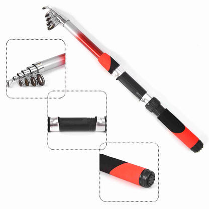 Fishing Rod Reel Combo Full Kit with 2PCS 7FT Telescopic Fishing Rods 2PCS Spinning Reels Fishing Lures Hooks Accessories Fishing Bag