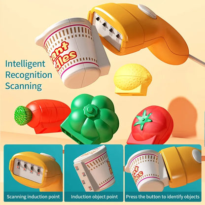 Toy Cash Registers for Pretend Play Cash Register with Scanner, Calculator, Play Money and Credit Card Supermarket Grocery Store Toys for Gift, Red