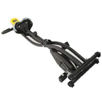 Eotvia Folding Exercise Bike, Stationary Bike with 8-Level Adjustable Resistance, Upright Indoor Cycling Bike with LED Display, Magnetic X-Bike with Adjustable Seat for Home Gym Workout, up to 220 LBS