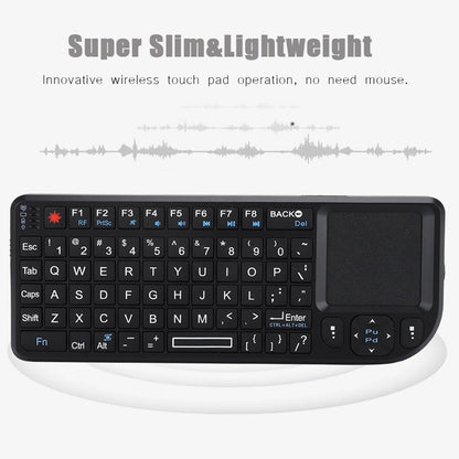 Mini Wireless Keyboard with Touchpad, Rechargeable Ultra Portable Bluetooth Keyboard and Mouse, Backlit Keyboard for HTPC, for PS3/4, Smartphones, PC, Tablet, TV Box, Windows, Black