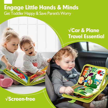 Busy Book for Baby 1-3 Montessori Toys Busy Board for 1 Years Old Boys Girls Early Educational Learning Activities Book for Toddlers
