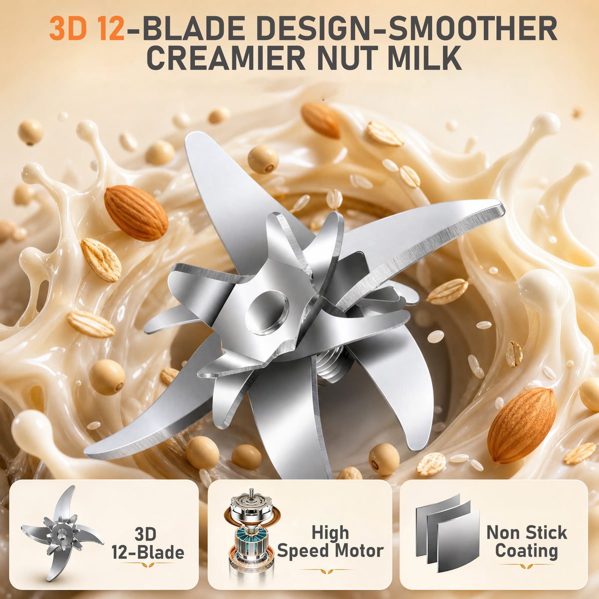 10 in 1 Automatic Nut Milk Maker,51oz Soy Milk Machine with Delay Start,Boil Water,Keep Warm& Auto Cleaning,Almond Milk Machine,Plant Based Milks Homemade Oat,Chowder,Juice