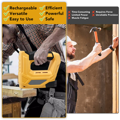Electric Staple Gun, 2 in 1 4.2V Cordless Staple Gun/Brad Nailer with 3000 Staples & Nails, Cable Staple Gun with USB Charger for Wood, Upholstery, Carpentry, Crafts, DIY