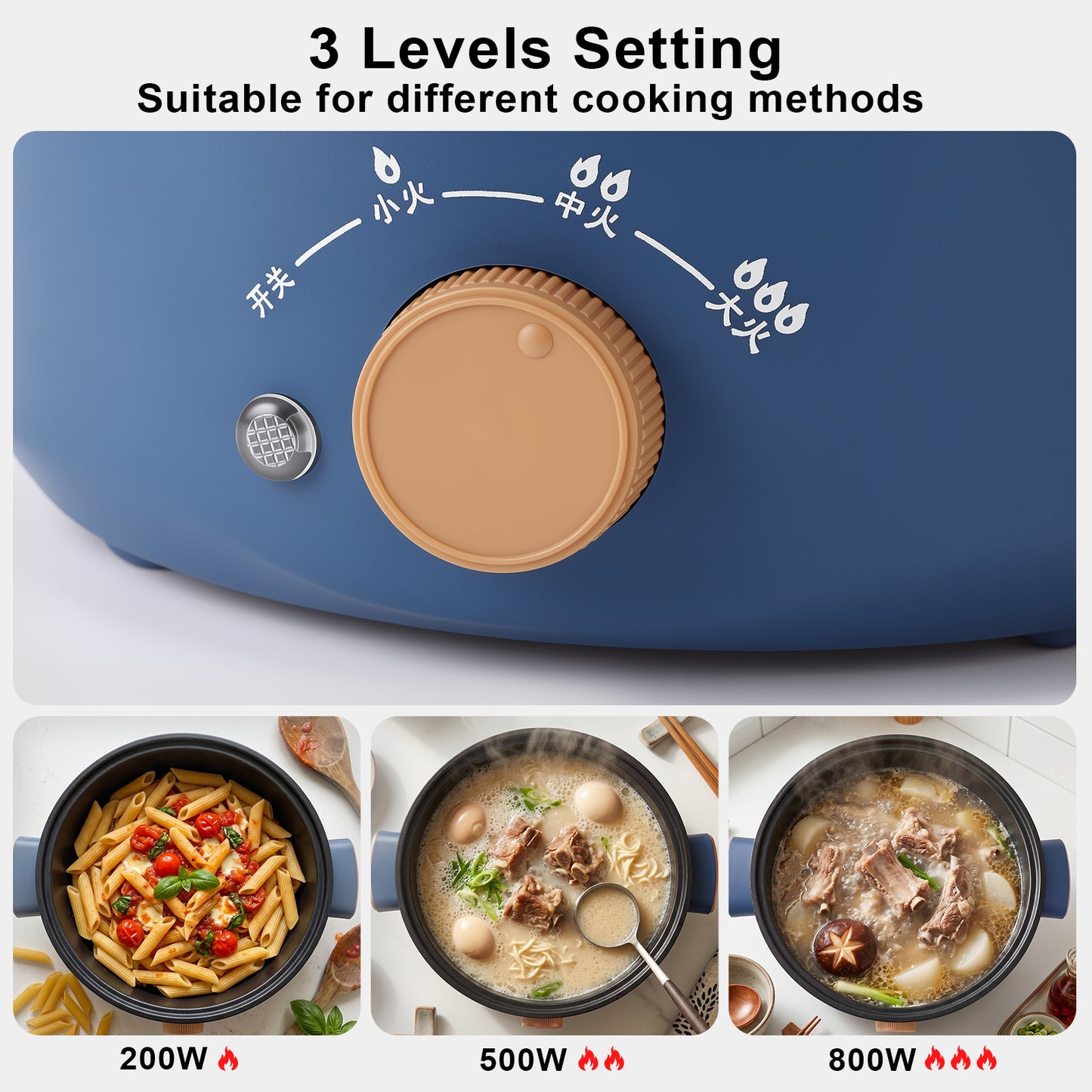 Electric Cooker, Electric Pot Cooker Easy Cleaning Single Layer For Dorm US Plug 110V