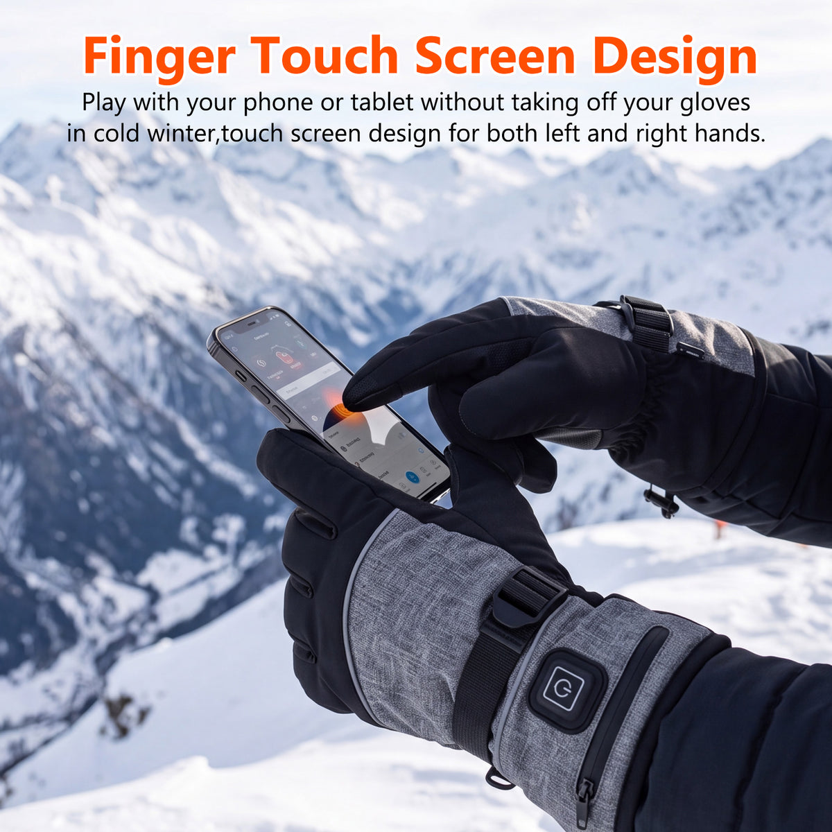 Rechargeable Heated Gloves for Men Women Touchscreen for Hand Warmers Heater Cold Winter Gloves,Snowmobile Camping Cycling Skiing Hiking Working(Without Bayyery)