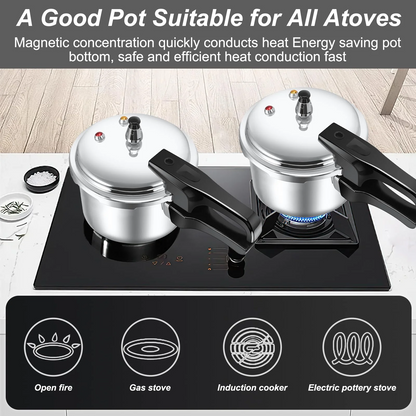 Aluminum Pressure Cooker, 7.5 QT Aluminum Pressure Cooker Cooking Various Foods For Gas Stove Induction Cooker