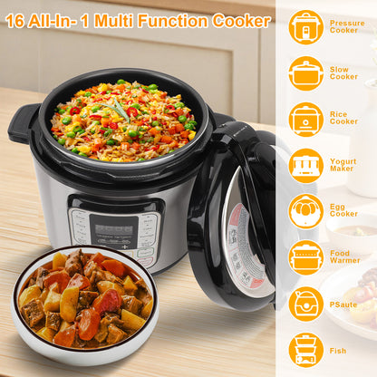 6.5 Quart Electric Pressure Cooker, 10-in-1 Multi Cooker Rice Cooker Slow Cooker Sauté Steamer Non-Stick Pot