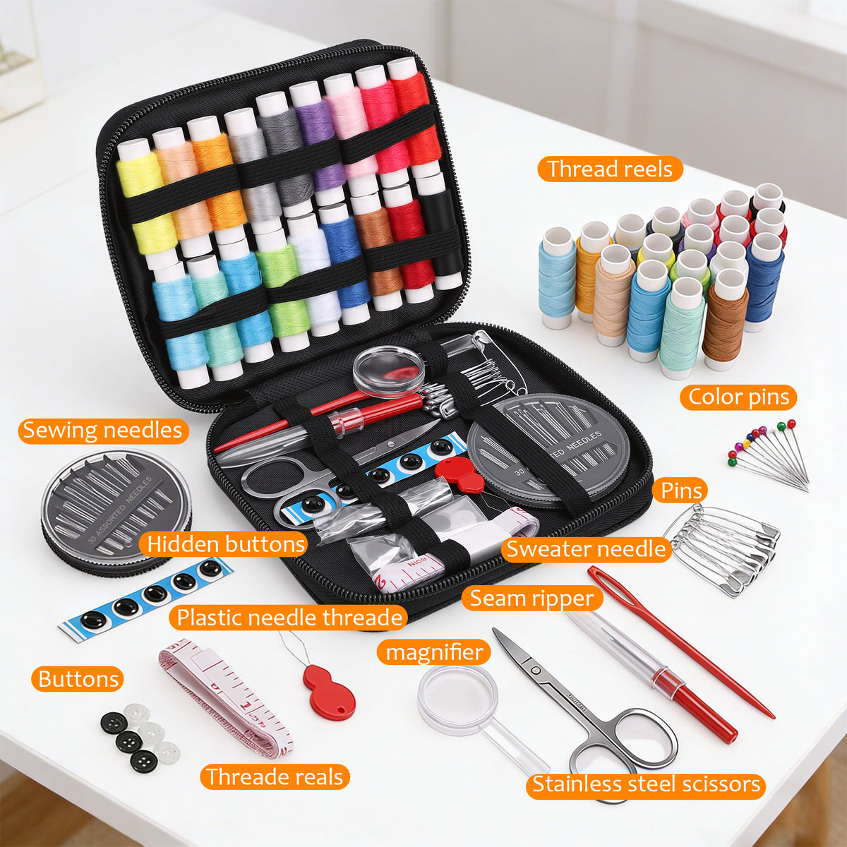 Embroidery Sewing Book Stitch Book Kit,Embroidery Starter Kit for Enthusiasts & Beginners Adult Ideal DIY