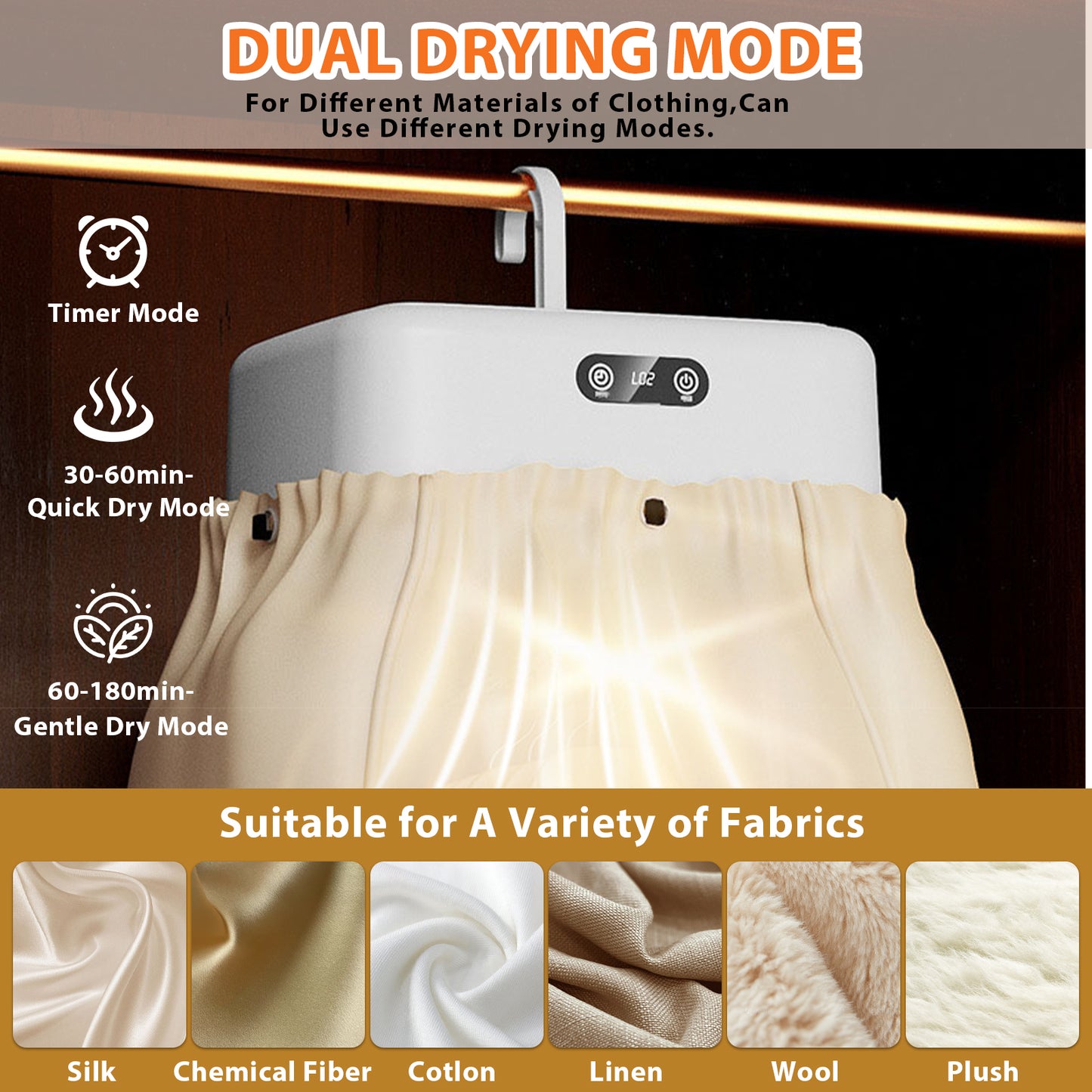 Portable Clothes Dryer, 600W Mini Foldable Laundry Dryer with Timer, Compact Drying Machine for Home,Travel,RV, Apartment