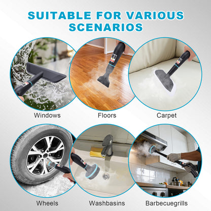 Steam Cleaner, 1500W 10s Fast Heat-Up,Steamer for Cleaning with 44oz Water Tank,14 Cleaning Attachments for Cleaning Stubborn Stains,Grease,Floors,Couches & Cars,Black