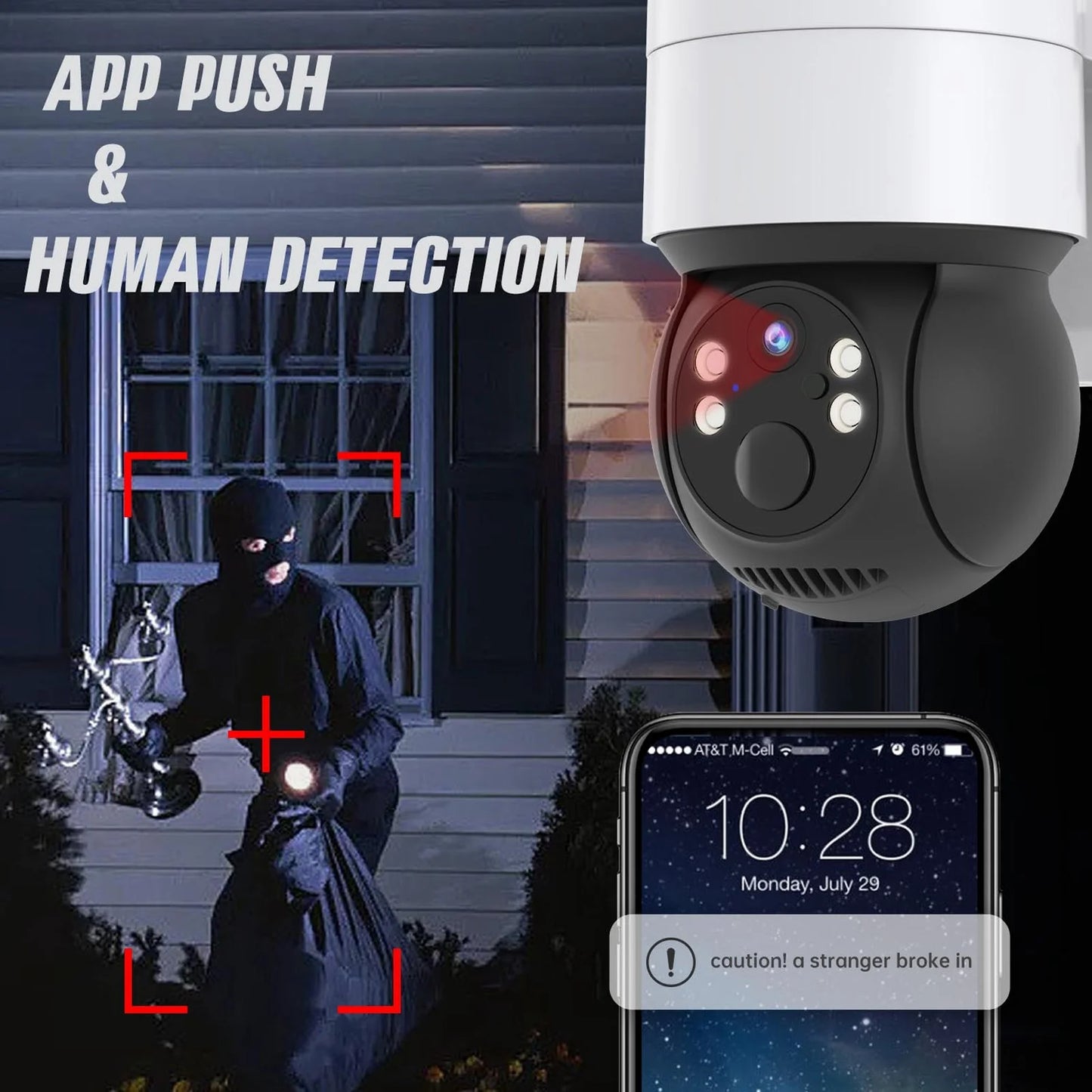 Solar Security Cameras Wireless Outdoor, 1080P WiFi Camera with Solar Panel Battery Powered Surveillance System IP65 Waterproof, Motion Sensor, 2-Way Audio, Color Night Vision, SD Card Support